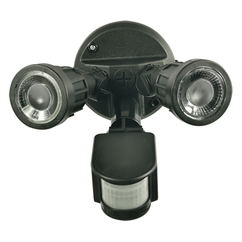 Led outdoor double heads(swivel) wall lighting fixture IP65 with sensor PIR.gif