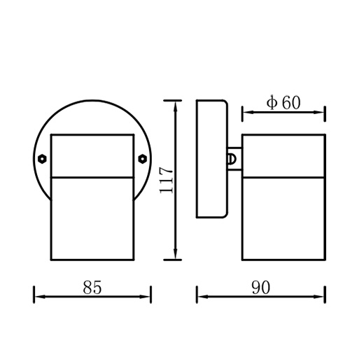 Outdoor wall light fixture aluminum up down GU10 1.jpg