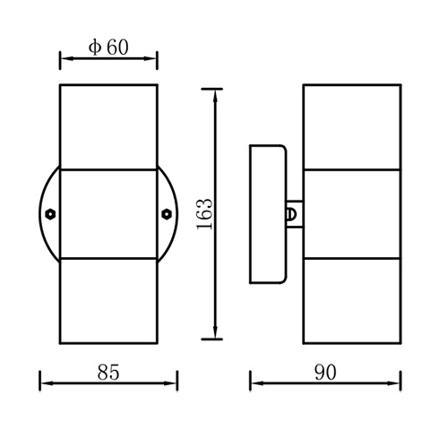 Outdoor wall lamps aluminum up down GU10 1.jpg