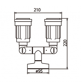 External lighting two heads wall lamps E27 PAR38 bulb not included